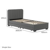 Aroya Home Quincy Faux Leather Bed with Drawers