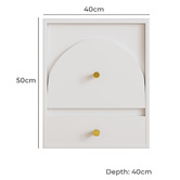Aroya Home White Solara 2 Drawer Bedside Table