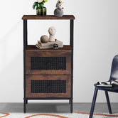 Aroya Home Luna 2 Drawer Rattan Bedside Table