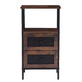 Aroya Home Luna 2 Drawer Rattan Bedside Table