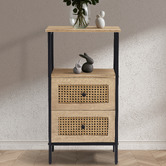 Aroya Home Luna 2 Drawer Rattan Bedside Table