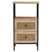 Aroya Home Luna 2 Drawer Rattan Bedside Table