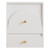 Aroya Home White Solara 2 Drawer Bedside Table