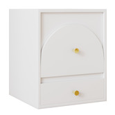 Aroya Home White Solara 2 Drawer Bedside Table