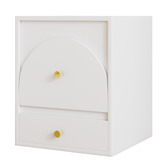 Aroya Home White Solara 2 Drawer Bedside Table