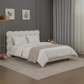 Aroya Home Laura Sherpa Floating Bed with LED