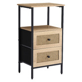 Aroya Home Luna 2 Drawer Rattan Bedside Table