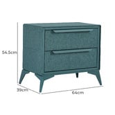 Aroya Home Judith 2 Drawer Bedside Table