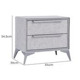 Aroya Home Judith 2 Drawer Bedside Table