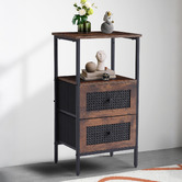 Aroya Home Luna 2 Drawer Rattan Bedside Table