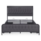 Aroya Home Grey Taylor Bed with Drawers &amp; Charging Station