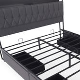 Aroya Home Grey Taylor Bed with Drawers &amp; Charging Station