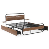 Aroya Home Pierre Bed with Drawers &amp; Built-In Bedside Tables