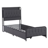 Aroya Home Grey Taylor Bed with Drawers &amp; Charging Station