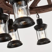 Gild &amp; Glow Allen Wheel Pine Wood 8 Light Pendant