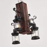 Gild &amp; Glow Debra Pine Wood 4-Light Pendant Light