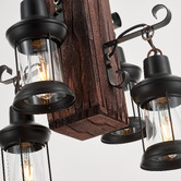 Gild &amp; Glow Debra Pine Wood 4-Light Pendant Light