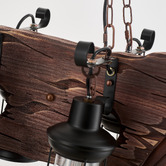 Gild &amp; Glow Debra Ship Pine Wood 6-Light Pendant Light