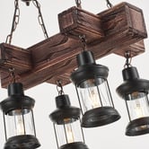 Gild &amp; Glow Allen Cross Pine Wood 4-Light Pendant Light