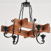 Gild &amp; Glow Arnie Pine Wood 4 Light Pendant