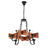 Gild &amp; Glow Arnie Pine Wood 4 Light Pendant