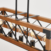 Gild &amp; Glow Lanny Pine Wood 5 Light Pendant