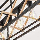 Gild &amp; Glow Alphonse Wooden Linear 5 Light Pendant