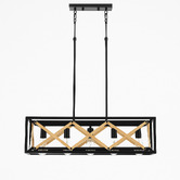 Gild &amp; Glow Alphonse Wooden Linear 5 Light Pendant