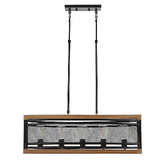 Gild &amp; Glow Caldwell Wood &amp; Iron 5 Light Pendant