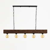 Gild &amp; Glow Buckley Pine Wood 5 Light Pendant