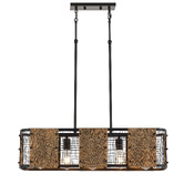 Gild &amp; Glow Petros Wood &amp; Iron 5 Light Pendant