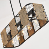 Gild &amp; Glow Petros Wood &amp; Iron 5 Light Pendant
