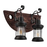 Gild &amp; Glow Debra Iron 2-Light Armed Wall Light