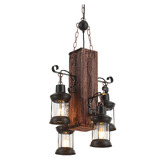 Gild &amp; Glow Debra Pine Wood 4-Light Pendant Light