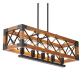Gild &amp; Glow Lanny Pine Wood 5 Light Pendant