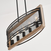 Gild &amp; Glow Caldwell Wood &amp; Iron 5 Light Pendant