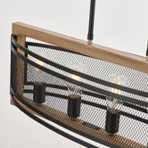 Gild &amp; Glow Caldwell Wood &amp; Iron 5 Light Pendant