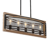 Gild &amp; Glow Caldwell Wood &amp; Iron 5 Light Pendant
