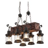 Gild &amp; Glow Debra Pine Wood 6-Light Pendant Light