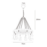 Gild &amp; Glow Allen Wheel Pine Wood 8 Light Pendant