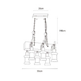 Gild &amp; Glow Debra Pine Wood 6-Light Pendant Light