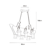 Gild &amp; Glow Debra Ship Pine Wood 6-Light Pendant Light