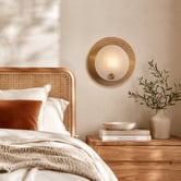 Gild &amp; Glow Solum Brass &amp; Alabaster Wall Sconce