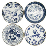 Tokyo Design Studio 4 Piece Flora Japonica Porcelain Dinner Plate Set