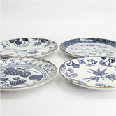 Tokyo Design Studio 4 Piece Flora Japonica Porcelain Dinner Plate Set