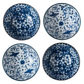 Tokyo Design Studio 4 Piece Tokyo Blue Sakura Bowl Set
