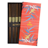 Tokyo Design Studio 5 Pairs Dark Brown Chopsticks Gift Set