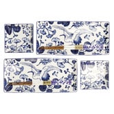 Tokyo Design Studio 6 Piece Flora Japonica Sushi Plate Set