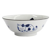 Tokyo Design Studio White Kawaii Cat Neko 19.7cm Ramen Bowls