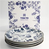 Tokyo Design Studio 4 Piece Flora Japonica Porcelain Dinner Plate Set